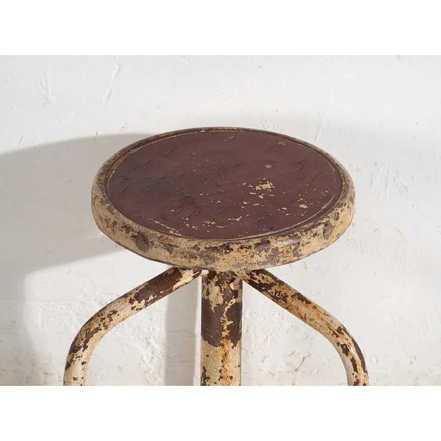 Rustic Industrial Style Workshop Stool, 1950 For Sale - Image 3 of 6