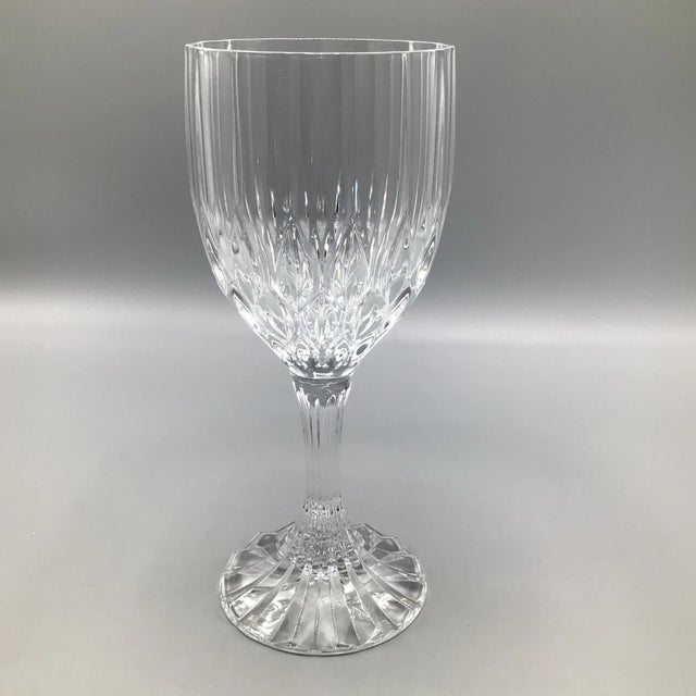 1980s French Fluted Stem Bretagne Water Goblets-Set of 12 For Sale - Image 5 of 12