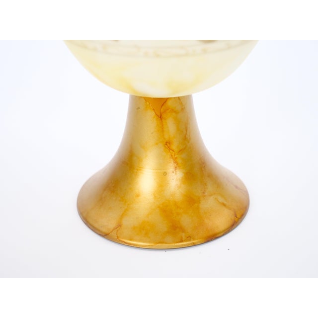 Pair of Mid-Century Modern Italian Venetian Art Glass Gilt & Painted Compotes For Sale - Image 10 of 12