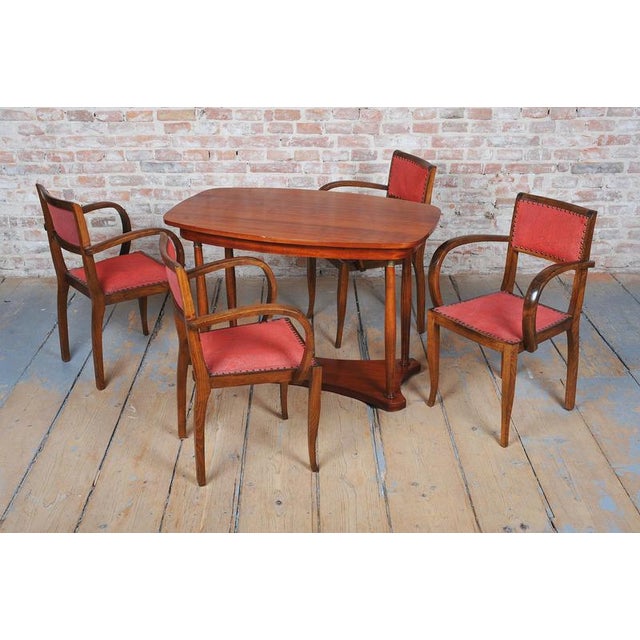 Art Deco Chairs in Beech by Jules Leleu, France, 1930s, Set of 4 For Sale - Image 3 of 14