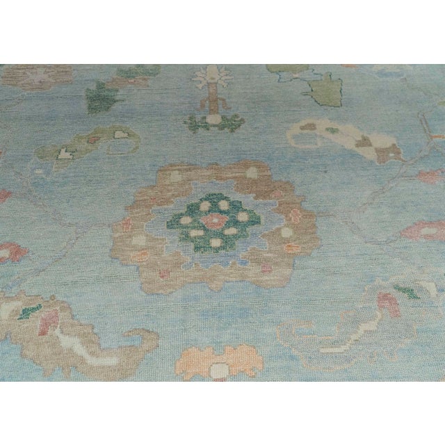 Turkish Oushak Rug 12'3" x 15'5" #20404 For Sale - Image 4 of 8