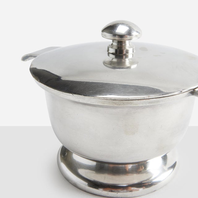 Silver-Plated Alpacca Sugar Bowl and Creamer by Gio Ponti for Fratelli Calderoni - A Pair For Sale - Image 17 of 18
