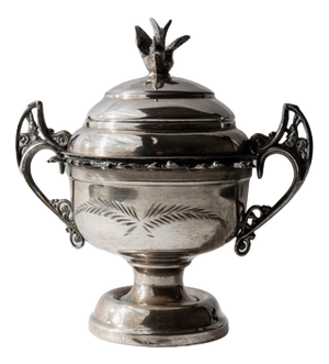 Vintage Silver Plated Footed Bowl with Lid from Warren Rogers, 1930s