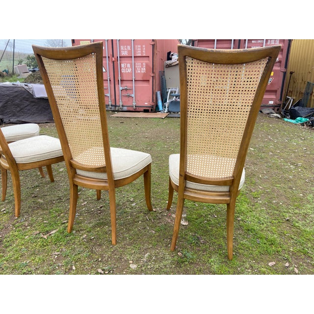 Vintage Mid Century Modern Cane Back Dining Chairs Set of 4 For Sale - Image 9 of 12