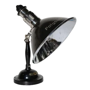 Polysonn-Lampe Nickel Plate and Black Iron Table Lamp, 1920's