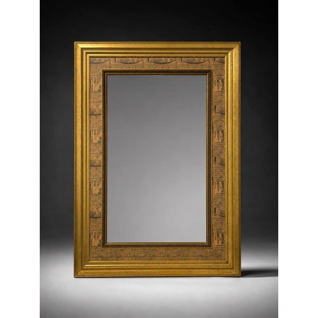 Gold Ornate Egyptian Revival Gold Framed Wall Mirror For Sale - Image 8 of 8