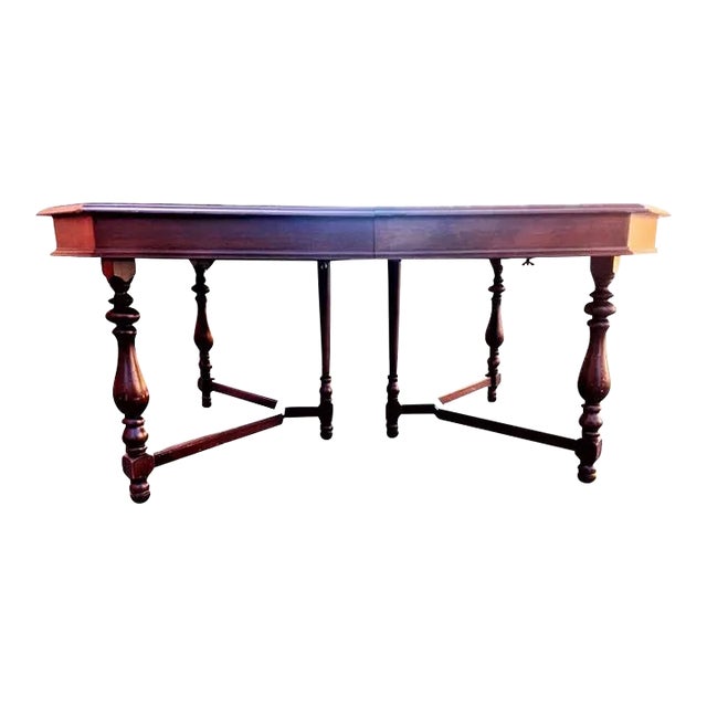 Early 20th Century Early 20th Century Antique Walnut Spanish Revival Dining Table For Sale - Image 5 of 7