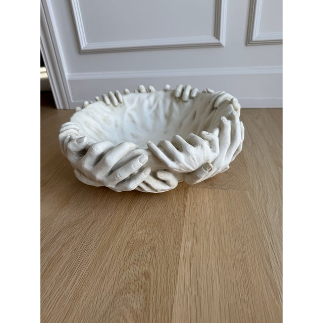 2000 - 2009 Rare Vintage Perpetual Hands Bowl by TMS (The Museum Store,) 2007, in the Style of Fornasetti For Sale - Image 5 of 7