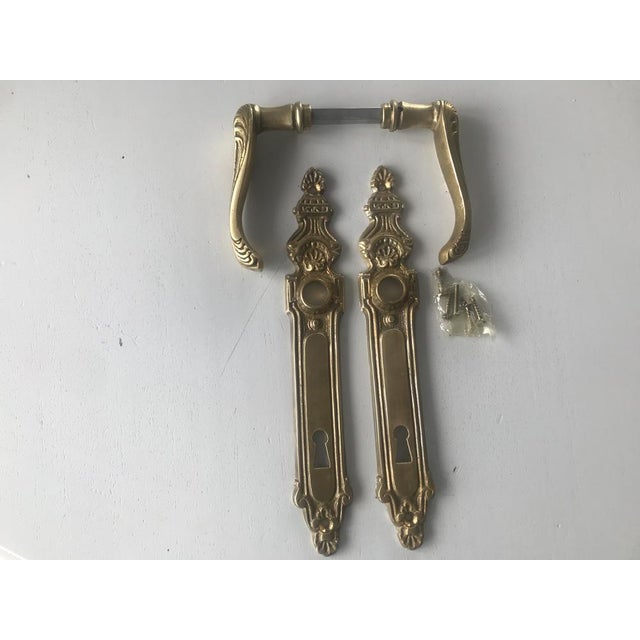 Art Nouveau Brass Handles and Signboards, 1950s, Set of 4 For Sale - Image 15 of 18