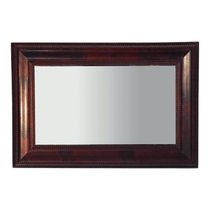 Large Antique Empire Flame Mahogany Ripple Edged Mirror C1840