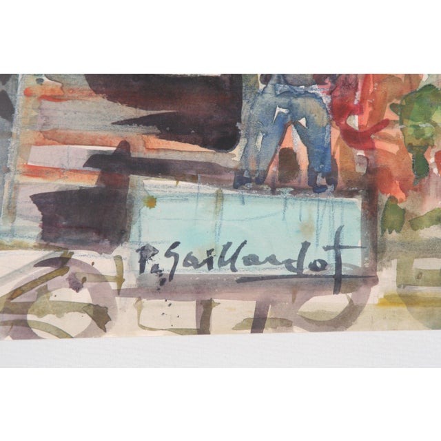 Watercolor by P. Gaillardot, Harvest at French Winery For Sale - Image 4 of 7