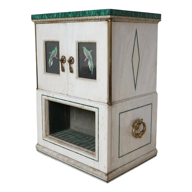 Malachite and Marble Cabinet, 1950s For Sale