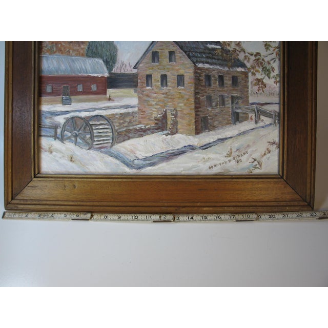 Paint 1980s Oil Painting Stone Mill Penypack Creek Homesburg Phila. Pa. Dorothy Strand, Framed For Sale - Image 7 of 14