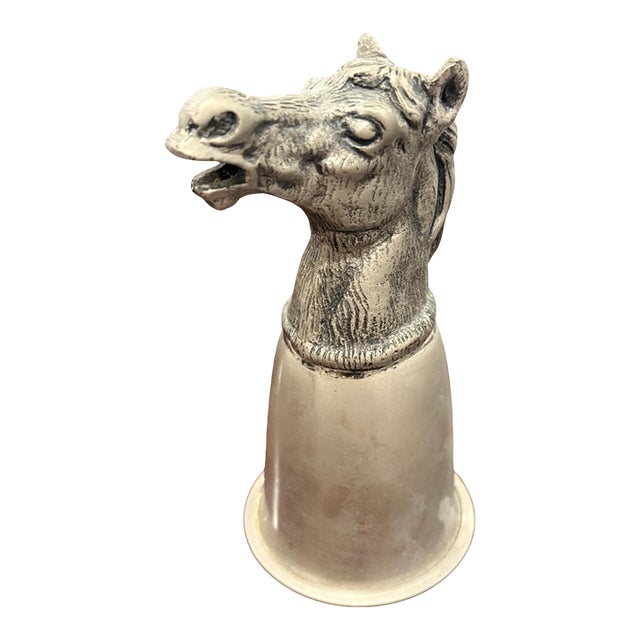 Vintage Gucci Silver-Tone Horse Head Equestrian Stirrup Cup For Sale