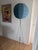 Mid-Century Tripod Floor Lamp with Blue Raffia Shade, 1950s For Sale - Image 11 of 12