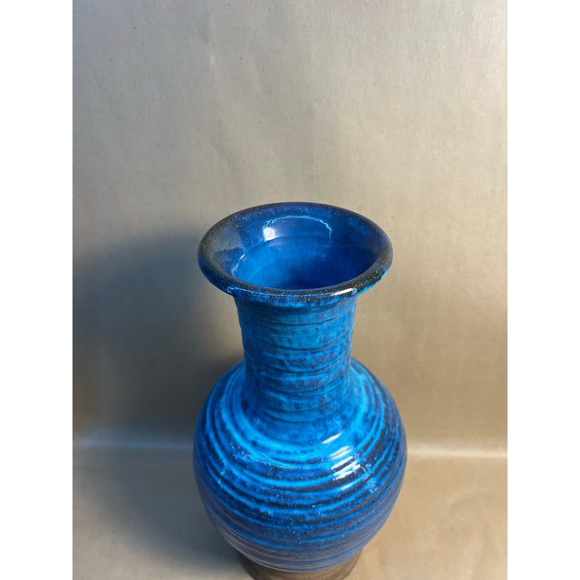 1960s Bitossi Blue Pietra Decor Bottle Vase by Aldo Londi, Italy, C. 1960s For Sale - Image 5 of 6
