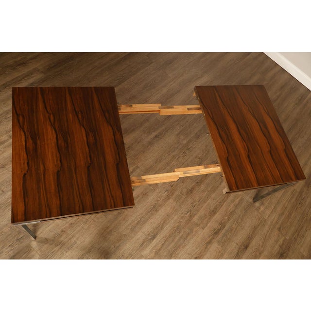 Mid 20th Century Mid Century Modern Expandable Rosewood and Chrome Dining Table For Sale - Image 5 of 18