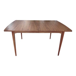 1960s Mid Century Modern Walnut Dining Table with 2 Leaves For Sale