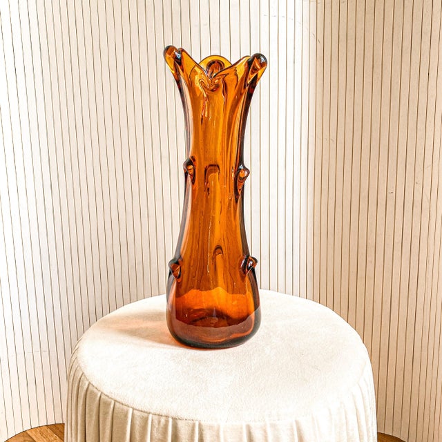1970s Sękacz Cognac Glass Vase from Huta Szkła Ząbkowice, Poland, 1970s For Sale - Image 5 of 6