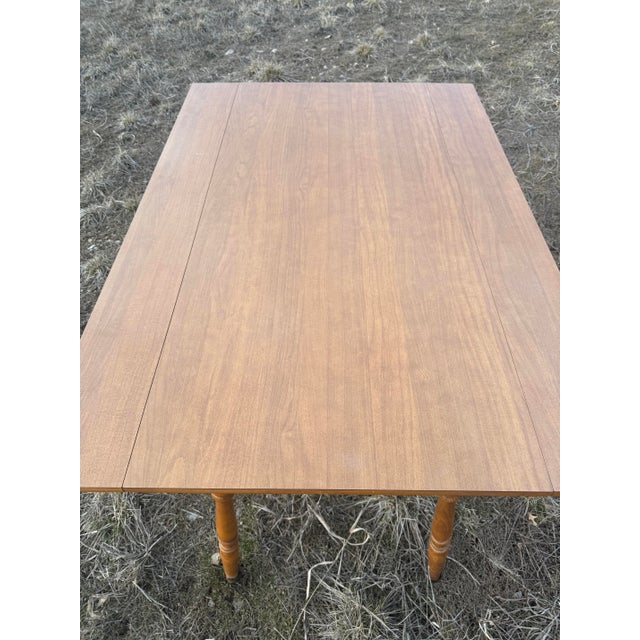 Brown Late 20th Century Ethan Allen Maple Drop Leaf Dining Table For Sale - Image 8 of 12