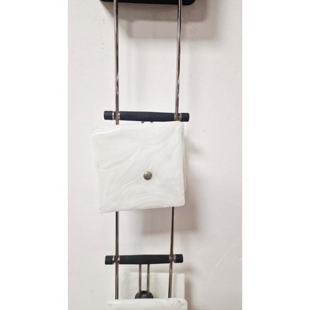 Metal Vintage Italian Three-Light Wall Lamp by Murano for La Murrina, 1980s For Sale - Image 7 of 9