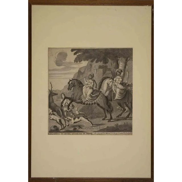 Giovanni Battista Brambilla, Margherita di Savoia, Etching, 18th Century, Framed For Sale - Image 4 of 4