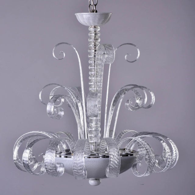 Fancy Murano Glass Art Deco Chandelier For Sale - Image 13 of 13