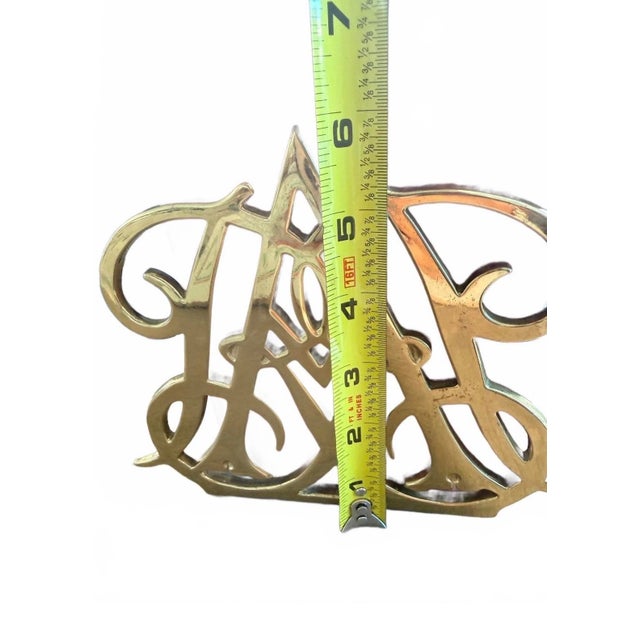 Metal Colonial Williamsburg Queen Anne Cypher Brass Bookends - Pair For Sale - Image 7 of 7