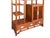 Pair Asian Inspired Asymmetrical Light Brown Shelving Display Cabinet Divider For Sale - Image 11 of 13