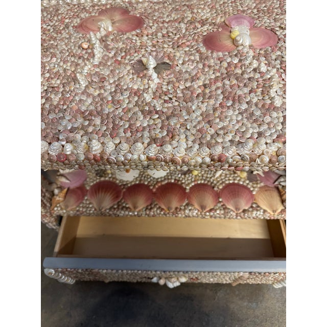 Coastal Seashells Side Table For Sale - Image 3 of 12