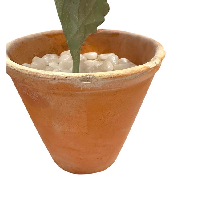 Metal Vintage Potted Tole Red Poppy Flower / Floral Arrangement by Artist Helen Hornberger in an Antique Terracotta Pot For Sale - Image 7 of 9