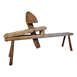 Antique French 19th Century Carpenters Workbench in Pine and Oak For Sale
