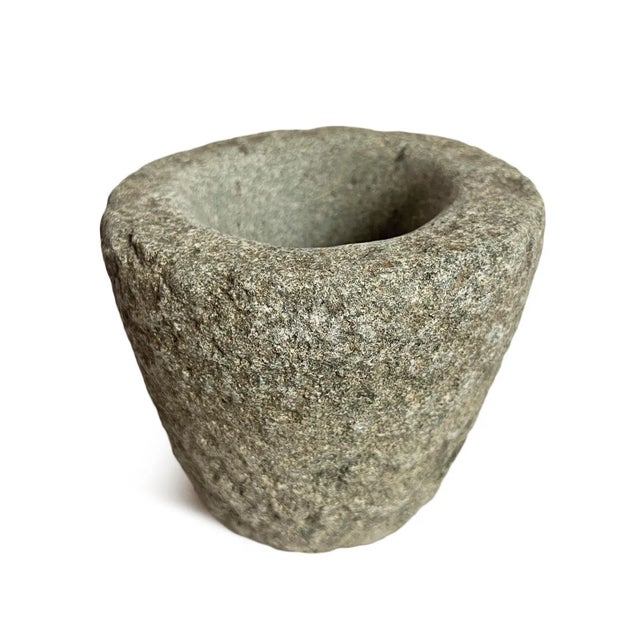 Small vintage rustic hand chiseled granite stone bowl for indoor or outdoor use/display. Beautiful rough texture and each...