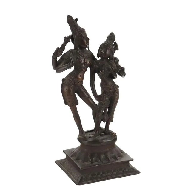Krishna with Gopi Bronze Sculpture For Sale - Image 9 of 9