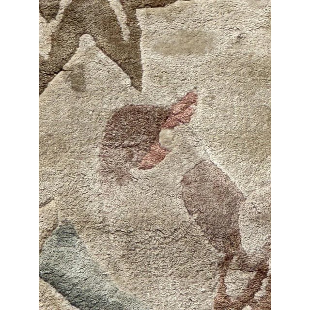 Textile Small Vintage Silk Chinese Pictorial Rug, 1990s For Sale - Image 7 of 10