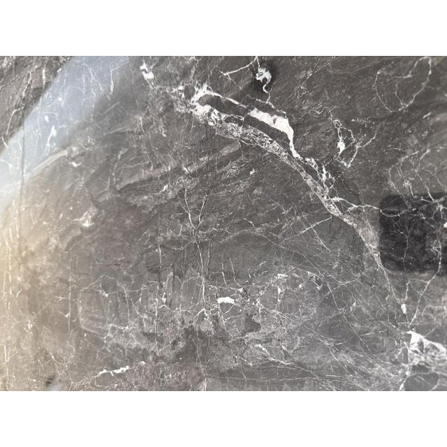 Marble Dining Table with Anodised Black Aluminium Base from Marchetti, 2000s For Sale - Image 6 of 7
