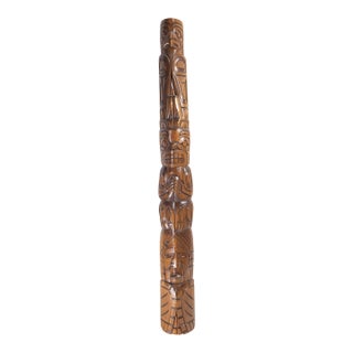 Late 20th Century Northwest Coast Squamish Native American Indian Totem by R Krawchuk For Sale