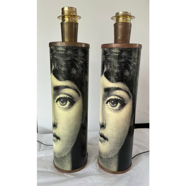 Italian 1960s Piero Fornasetti Theme and Variation Table Lamps, Italian - a Pair For Sale - Image 3 of 10
