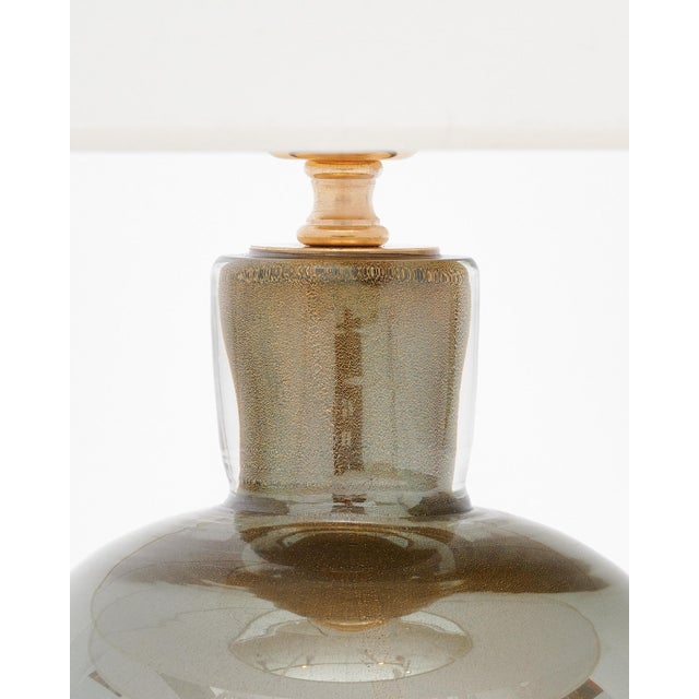Murano Glass Gray and Avventurina Lamps For Sale In Austin - Image 6 of 9