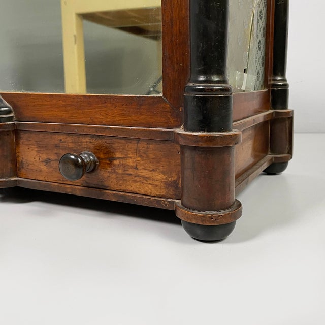 Italian 19th Century Style Wooden Table or Wall Cabinet with Mirror, 1930s For Sale - Image 14 of 18