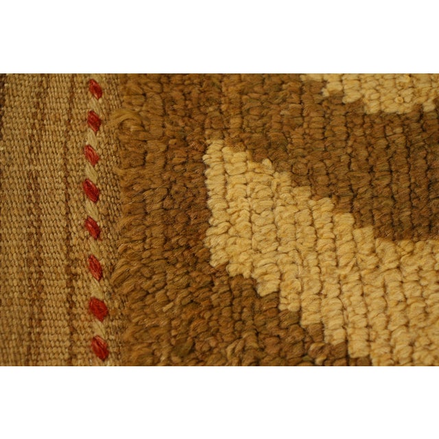 1950s 1950s Vintage Mid-Century Tulu Rug Beige Brown Chevron Striped Pattern For Sale - Image 5 of 7