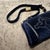 An Amazing 1980s Blue Velvet and Brass Italian Shoulder Bag For Sale - Image 10 of 13