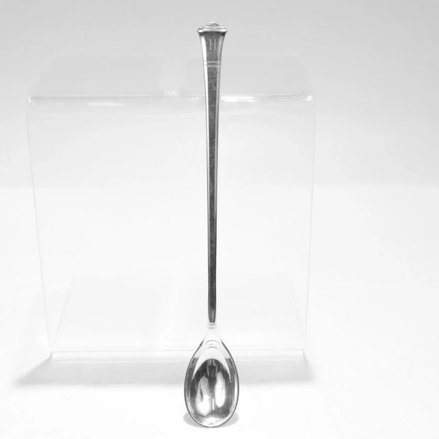 Metal Set of 12 Vintage Tiffany & Co. Windham Pattern Sterling Silver Iced Tea Spoons For Sale - Image 7 of 12