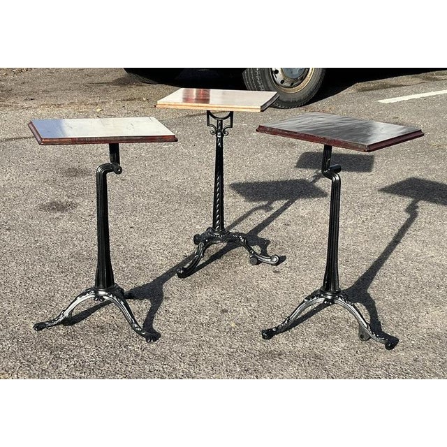 Industrial Factory Edwardian Metal Cast Iron & Wood Machinists Tables, Set of 3 For Sale - Image 11 of 18