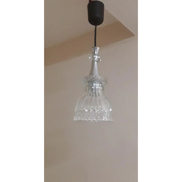 Vintage Ceiling Lamp in Glass & Aluminum, 1970s For Sale - Image 4 of 7