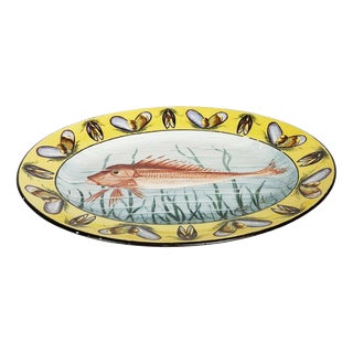 Ceramic Dish with Fish Decoration, France, 1960s For Sale