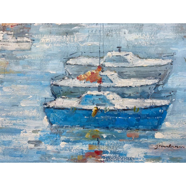 Wood Contemporary Impressionist Style Nautical Oil Painting, 36" X 48" For Sale - Image 7 of 11