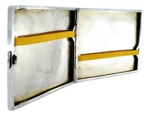 Silver Cigarette Case with Engraved Geometric Figures
