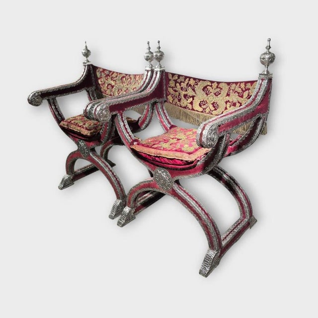Mexican Colonial Silver Armchairs, 1750s, Set of 2 For Sale - Image 12 of 17