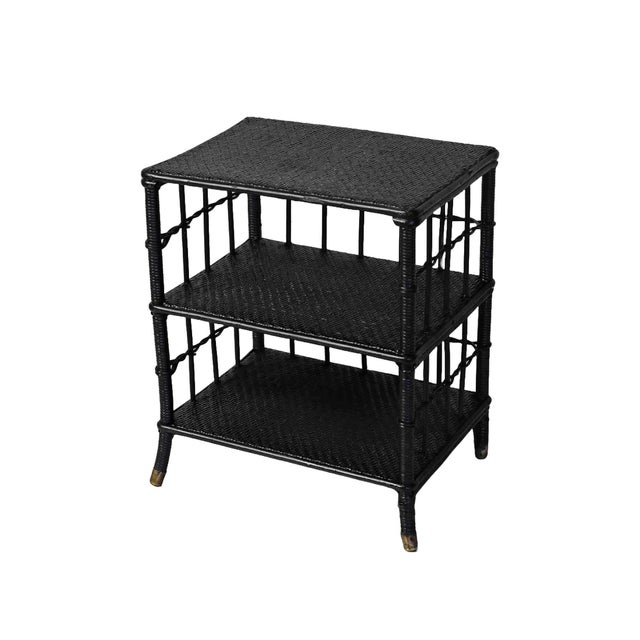 Wood Wicker Side Table - Vintage For Sale - Image 7 of 9